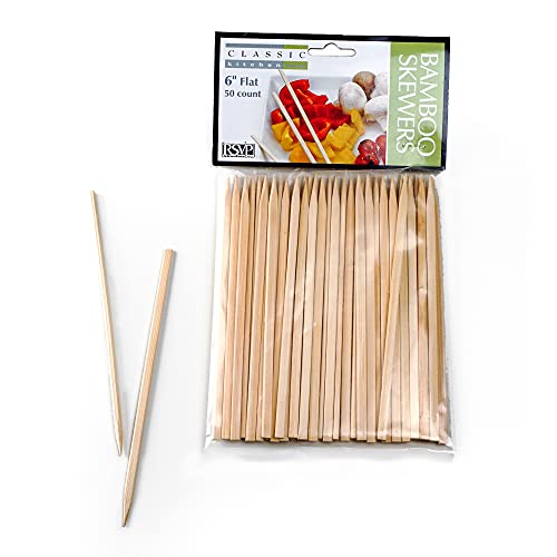 RSVP International, Skewers 6in Flat Bamboo, 1 Count