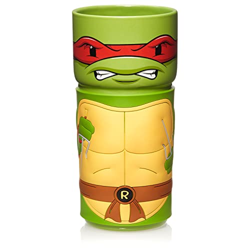 CosCups by Numskull TMNT Raphael Ceramic Mug Gift with Rubber Sleeve 400ml - Official Teenage Mutant Ninja Turtles Merchandise