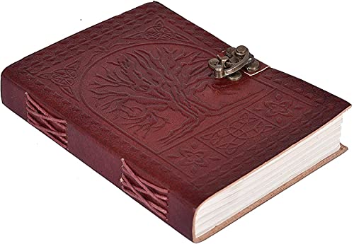 TUZECH Handmade Leather Journal Tree of Life For Men & Women (7x10 INCHES)