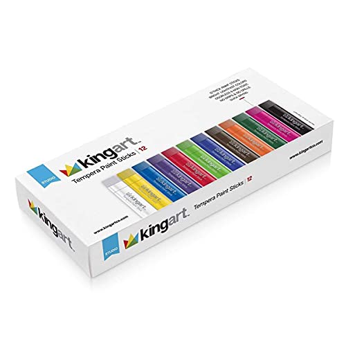 KINGART Tempera Paint Sticks - Set of 12