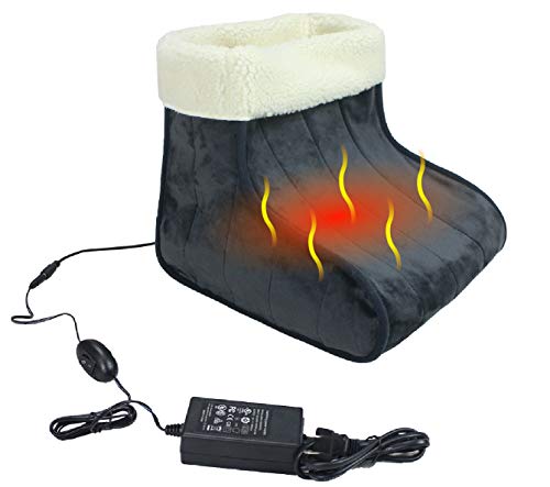 ObboMed MF-2010N Far Infrared Carbon Fiber Heated Foot Warmer/Boots/Slippers, 12V 20W ‚Äì Far Infrared wavelength 8-15 Œºm (Health Range: 4-14 Œºm), Auto Off
