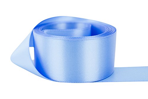 Ribbon Bazaar Double Faced Satin Ribbon - Premium Gloss Finish - 100% Polyester Ribbon for Gift Wrapping, Crafts, Scrapbooking, Hair Bow, Decorating & More - 7/8 inch Porcelain Blue 50 Yards