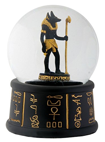 Pacific Trading YTC 3.5 Inch Cold Cast Resin Egyptian Anubis Water Snow Globe Figurine