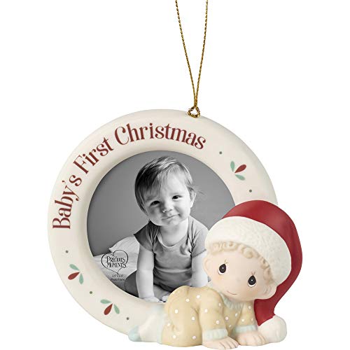 Precious Moments Baby's First Christmas Photo Frame Ornament, Multi