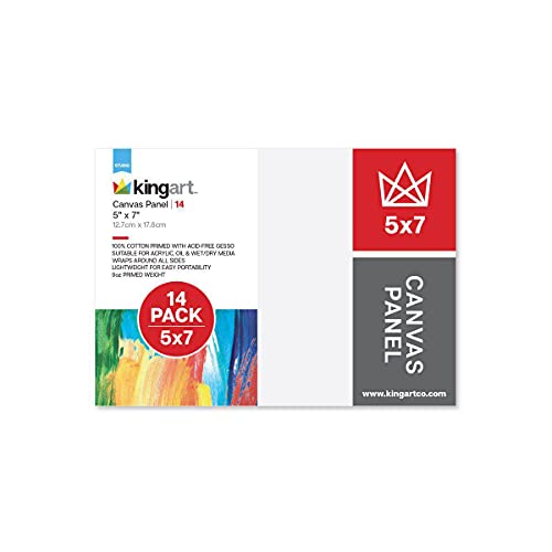 KingArt Studio Canvas Panels, 5" x 7", 14 Piece