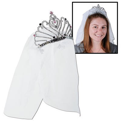 Beistle DDI 1907042 Plastic Bride To Be Tiara with Veil Case of 12