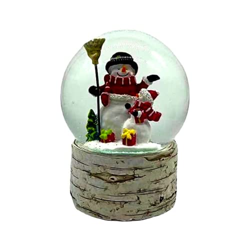 Comfy Hour Joyful Holiday Collection Snowmen with Christmas Tree and Gifts Water Globe, Musical Snowglobe, Winter Decoration, Ceramic