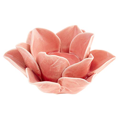 Karma Gifts Ceramic Lotus Tea Light Holder Home-Decor-Accents, Blush