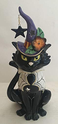 Blue Sky Clayworks Clayworks Black Cat Tealight Holder, Multi-Color