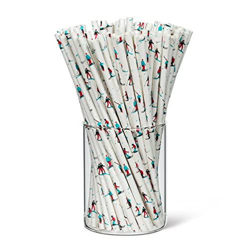 Abbott Collection  Downhill Skiers Straws. 100 Pieces