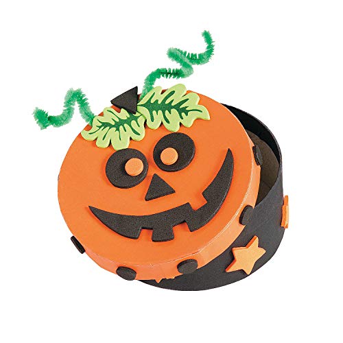 Fun Express Halloween Pumpkin Boxes Craft Kit -12 - Crafts for Kids and Fun Home Activities
