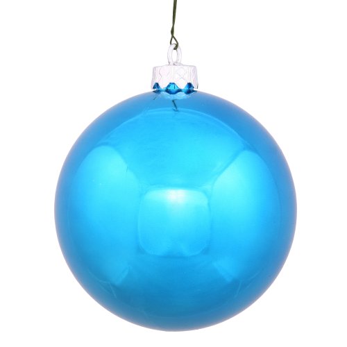 Vickerman 12" Turquoise Shiny Ball Ornament