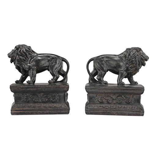 A&B Home 75719 Attenta Lion Bookends Resin, Set of 2, 12 by 3 by 6-Inch