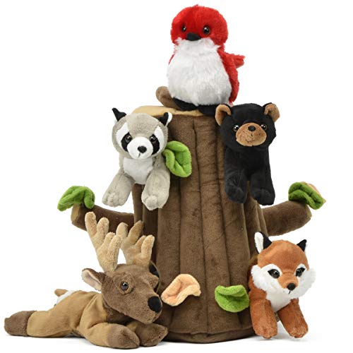 Unipak Plush Treehouse with Animals - Five (5) Stuffed Forest Animals