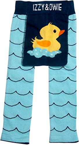 Pavilion Gift Company Izzy & Owie-Rubber Ducky Unisex Baby Soft & Stretchy Leggings, Blue, 6-12 Months