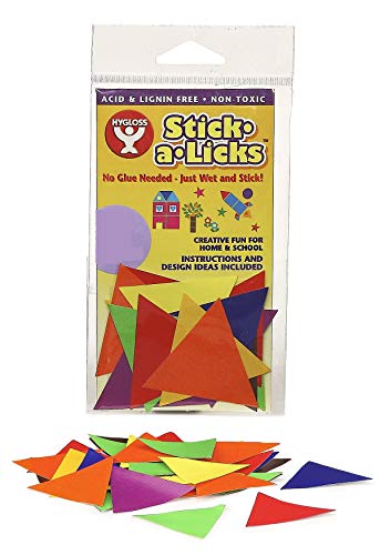 Hygloss Products Stick-A-Licks for Arts & Crafts-Classroom Activities-Fun for Kids-Triangle Shapes-2400 Pcs, 1-Inch
