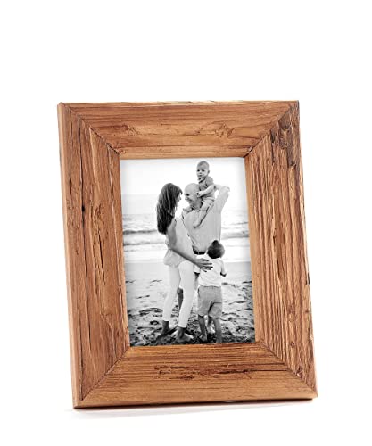 Giftcraft 094427 Brown Textured Photo Frame, Holds a 5 x 7 Photo, 10.5-inch Height, China Fir, MDF, Glass and Metal