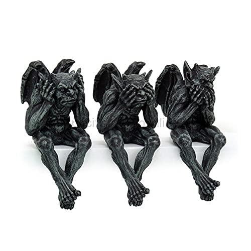 Pacific Trading PTC 5 Inch Gargoyle See, Hear, Speak No Evil Shelf Sitters Statue Figurine