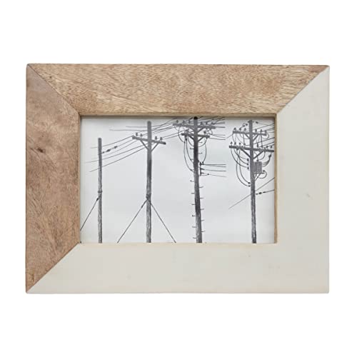 Foreside Home & Garden 5x7 Inches White Wood, Resin & Glass Photo Frame