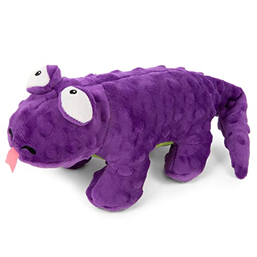 Worldwise goDog Action Plush Lizard | Animated Squeaker Dog Toy | Battery-Free Bite-Activated Motion | Reinforced Seams