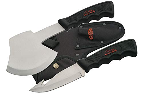 Rite Edge Szco Supplies Gut Hook and Hatchet Combination Hunting/Survival Knife Set, Black