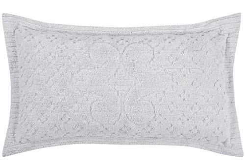 Better Trends Ashton Collection is Super Soft and Light Weight in Medallion Design 100 Pecent Cotton Tufted Unique Luxurious Machine Washable Tumble Dry, King Sham, White