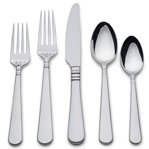 Boston Warehouse Chefs 18/10 Stainless Steel 44pc Flatware Set, Service for 8, Harlow
