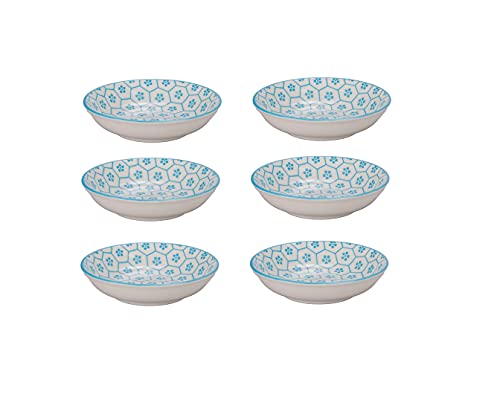 BIA Cordon Bleu 405431+B78S6SIOC Ooh la la Marie Round Tidbit Sauce Bowls Set of 6, 2 oz, Turquoise