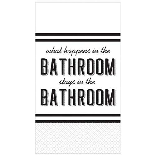 amscan in The Bathroom Premium Guest Paper Towels - 8" x 4" | Black & White | Pack of 16
