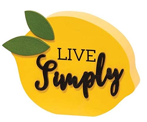 CWI HAPPY DEALS ~ Live Simply Chunky Lemon Shelf Sitter | Lemon Decor | 6.25 x 4.75 inch