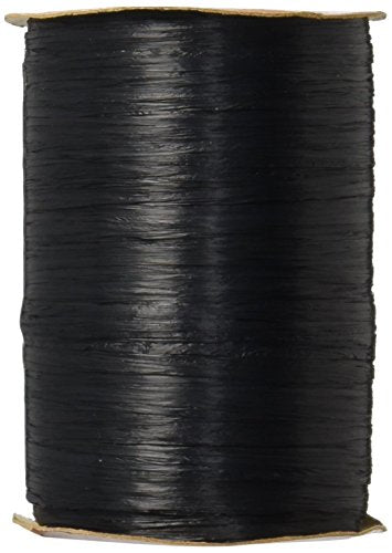 burton + BURTON Berwick Wraphia Matte Rayon Craft Ribbon, 100-Yard Spool, Black