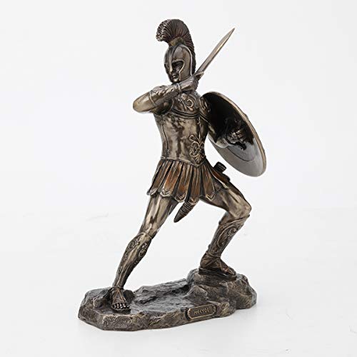 Unicorn Studio Veronese Design 9 1/4 Inch Greek Hero Hector of Troy Battle Stance Cold Cast Resin Bronze Finish Statue Home Decor