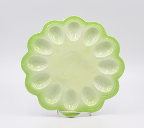 Cosmos Gifts 20793 Large Green Deviled Egg Plate