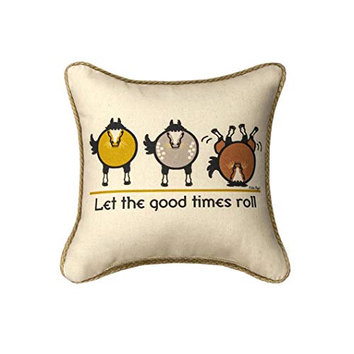 Manual SDHPLT Horse Play Throw Pillow, 12-inch Square (Let The Good Times)