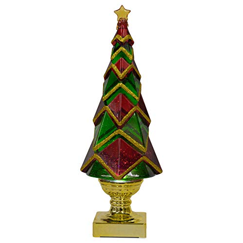 Green and Red Holiday Tree LED 14 inch Acrylic Decorative Tabletop Figurine