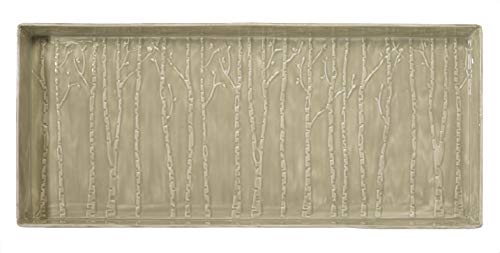 Larry Traverso Birch Forest Design Enamel Boot, 30 x 13 inches, Putty Finish