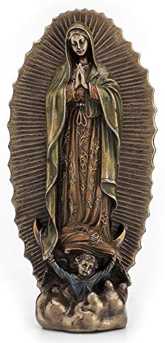 Unicorn Studio Veronese Design 6 1/8" Our Lady Of Guadalupe Virgin Mary Religious Statue Cold Cast Resin Bronze Finish Home Decor Figurine