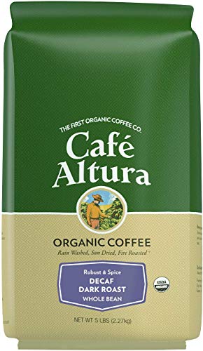 Caf‚àö¬© Altura Cafe Altura Whole Bean Organic Coffee, Decaf Dark Roast - Water Process (Packaging May Vary)