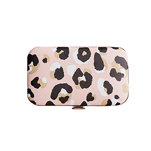 Mud Pie Women's Leopard Manicure Kit, Blush, 4.4" x 2.5", Metal