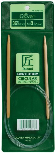 Clover Takumi Bamboo Circular 36-Inch Knitting Needles, Size 6