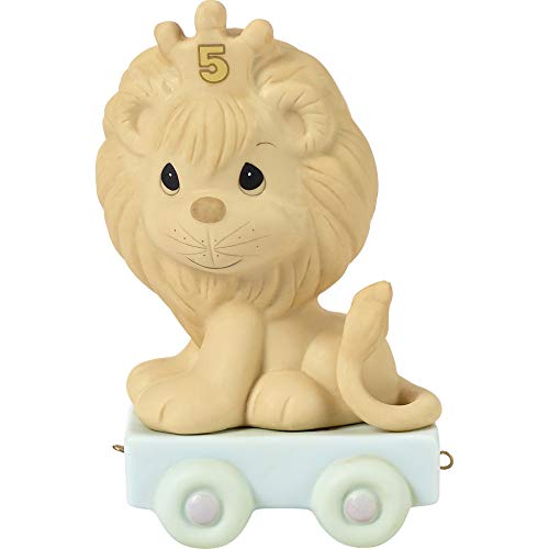 Precious Moments,  This Day Is Something To Roar About, Birthday Train Age 5, Bisque Porcelain Figurine, 142025