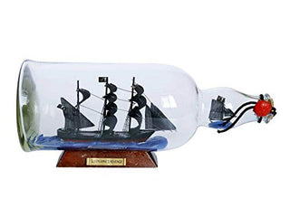 Hampton Iron Blackbeard's Queen Anne's Revenge Model Ship in a Glass Bottle 11" - Famous Pir