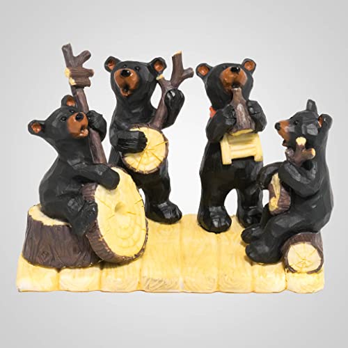 Lipco Bear Musicians Band Figurine, 6-inch Length, Polyresin