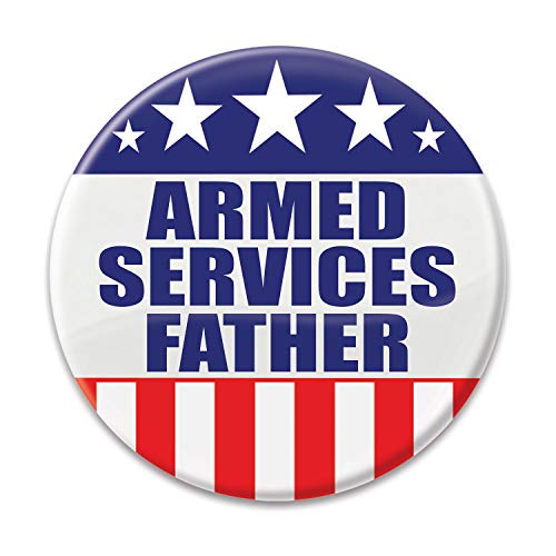 Beistle BT005 Patriotic"Armed Services Father" Cardstock Button, Multicolor