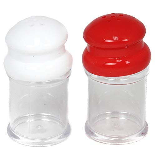 Chef Craft Salt & Pepper Shakers | White and Red, 3.5-Inches Tall by 1.75-Inches Wide | 1-Set