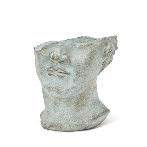 Abbott Collection  27-ATHENS-798 Half Male Face Planter-7" H, Grey