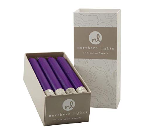 Northern Lights 71730 Candle Tapers 12 Pack, Purple, 7-inch High