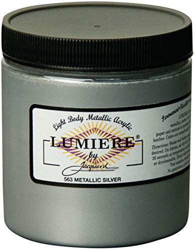 Jacquard Lumiere Fabric Color 8 oz Jar - Metallic Silver