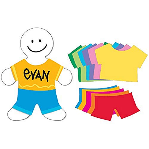 Hygloss Products Bright T-Shirt & Pants Shapes-25 16" White People Shapes and 25 Coloted T-shirts & Pants, Assorted