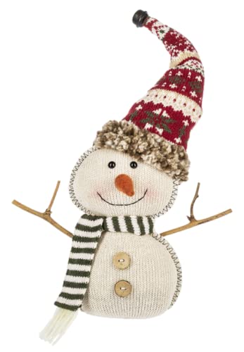 Ganz MX184391 Knit Snowman Figurine,15-inch Height, Polyester